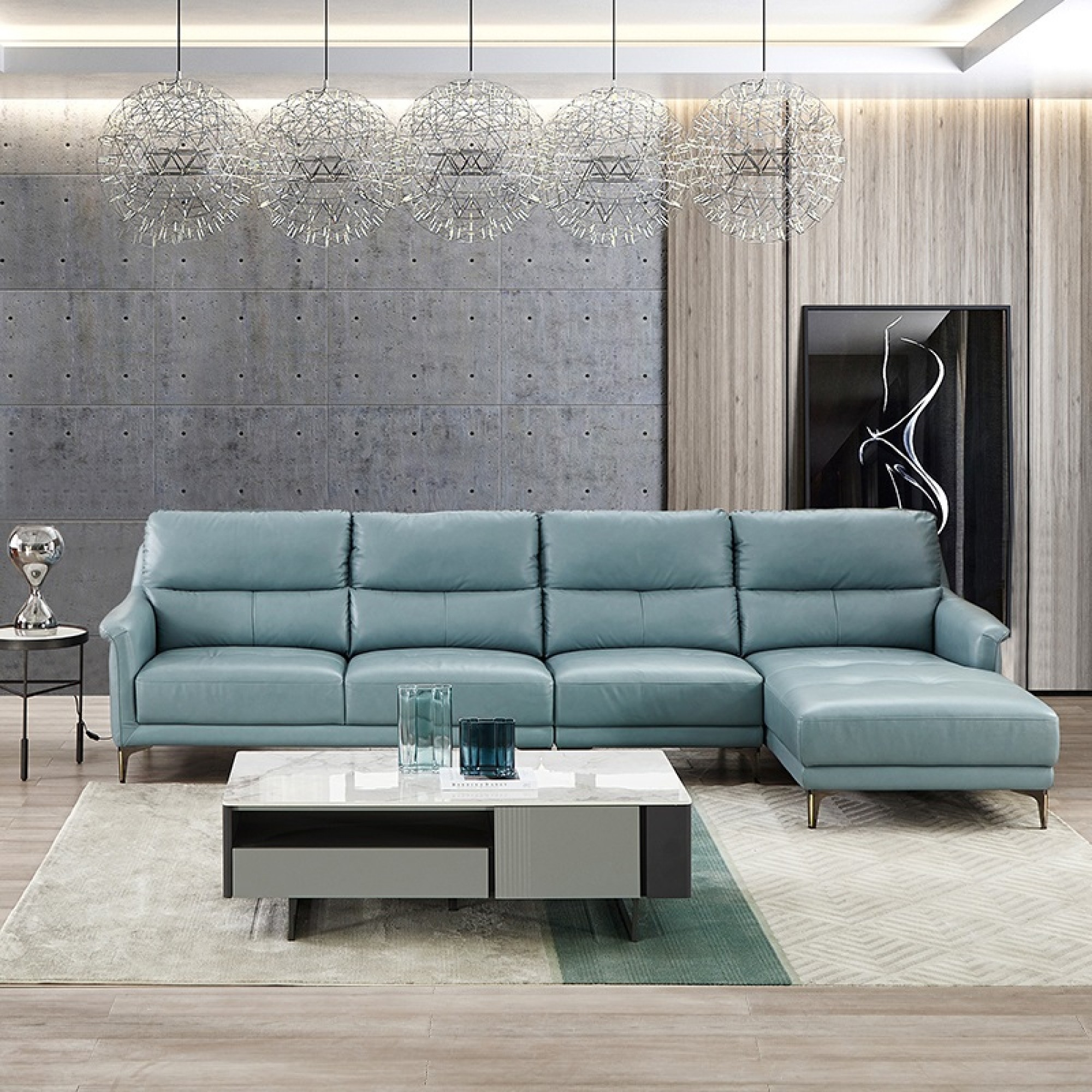 格调家居荣耀系列客厅现代简约大户型真皮沙发GDR095